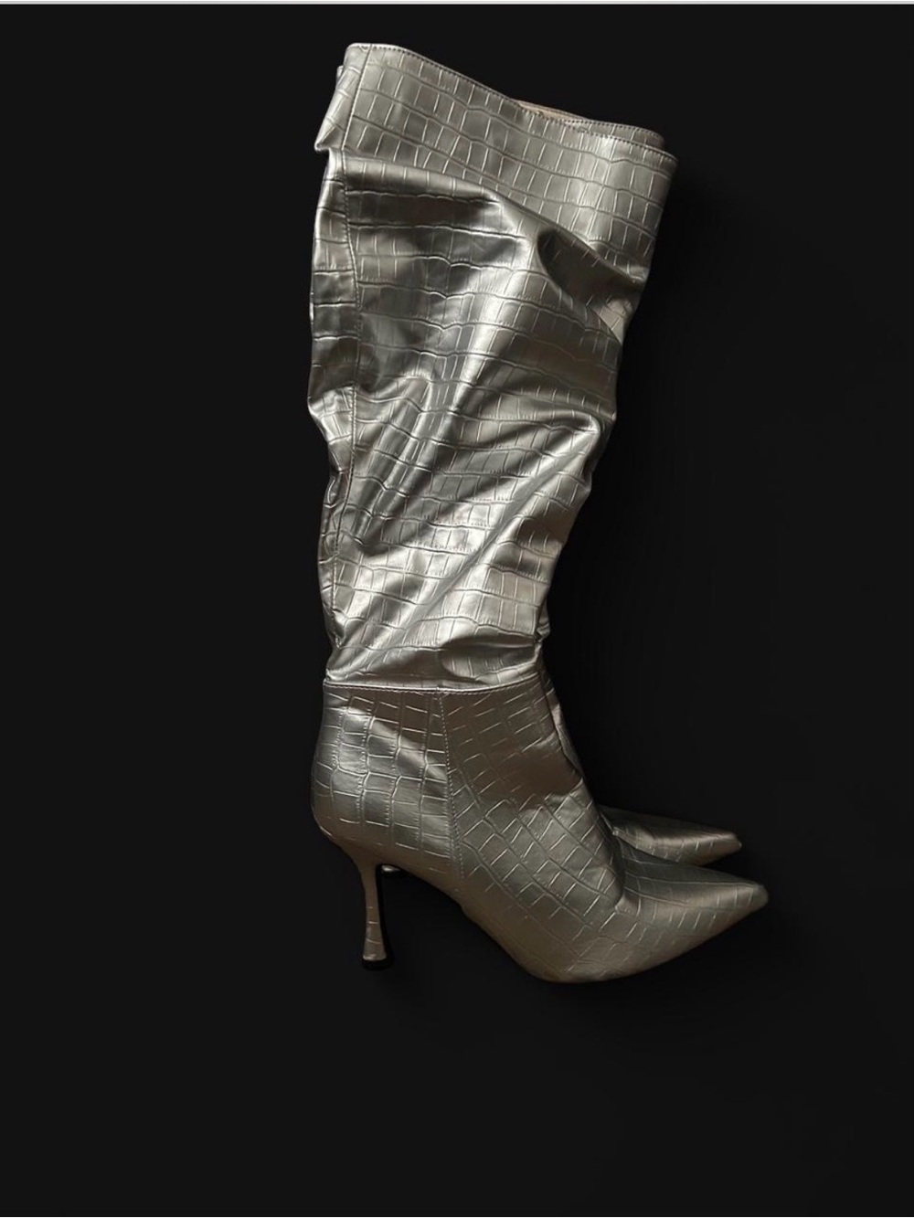 Silver knee boots sz 8